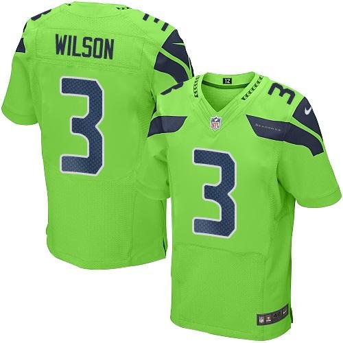 Nike Seahawks #3 Russell Wilson Green Stitched NFL Elite Rush Jersey