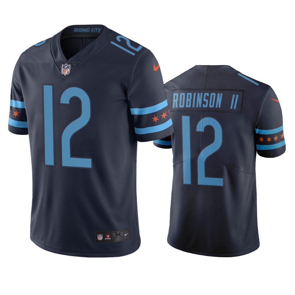 Chicago Bears #12 Allen Robinson II Navy Vapor Limited City Edition NFL Jersey - CBJ442