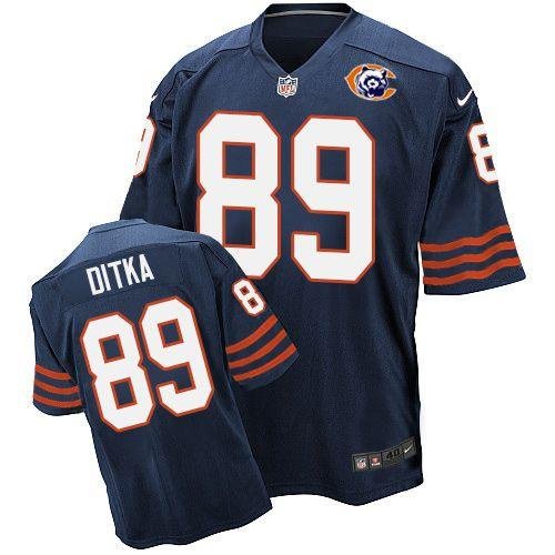 Nike Bears #89 Mike Ditka Navy Blue Throwback Stitched NFL Elite Jersey - CBJ242