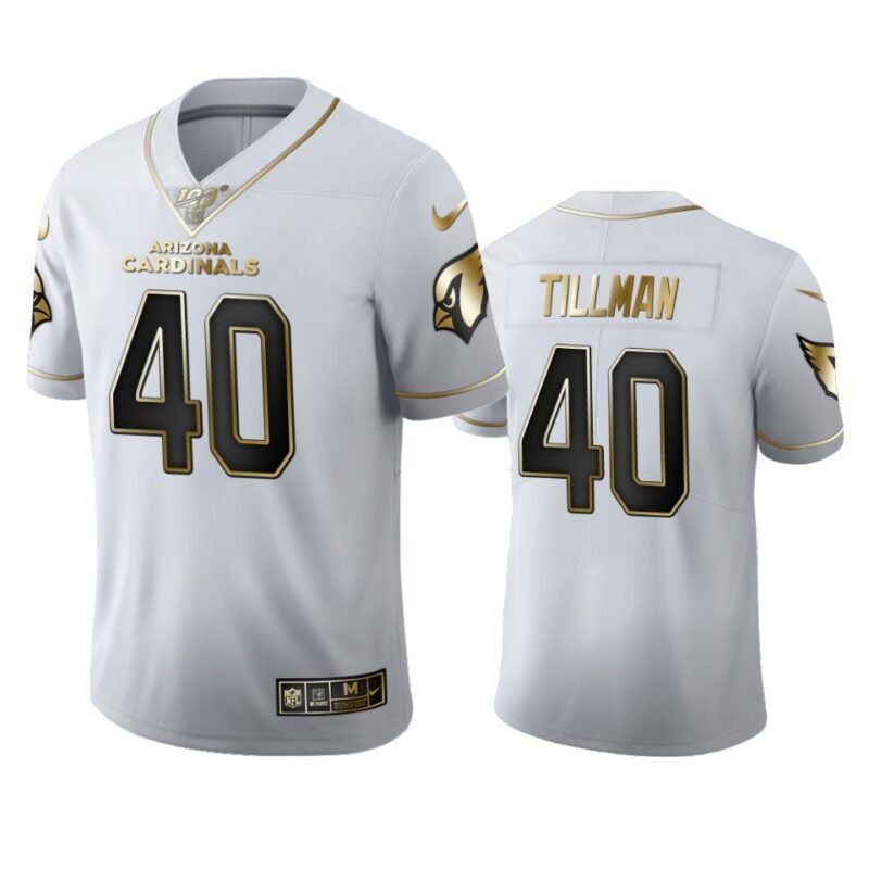 Arizona Cardinals #40 Pat Tillman Nike White Golden Edition Vapor Limited NFL 100 Jersey - ACJ267