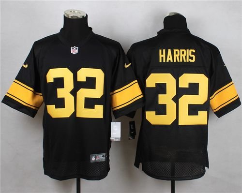 Nike Steelers #32 Franco Harris Black(Gold No.) Stitched NFL Elite Jersey - PSJ73
