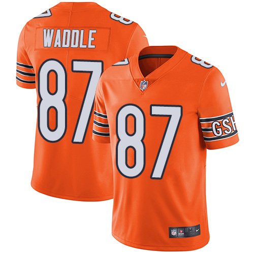 Nike Bears #87 Tom Waddle Orange Stitched NFL Limited Rush Jersey - CBJ86