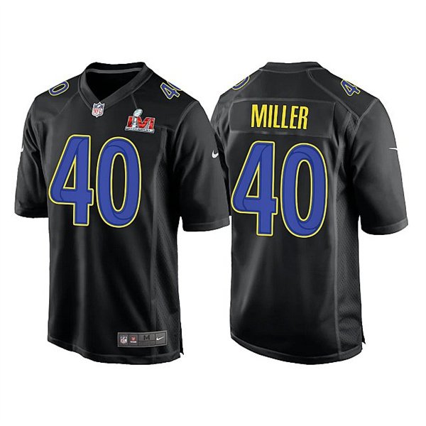 Black Los Angeles Rams #40 Von Miller 2022 Super Bowl LVI Game Stitched Jersey - LAR477