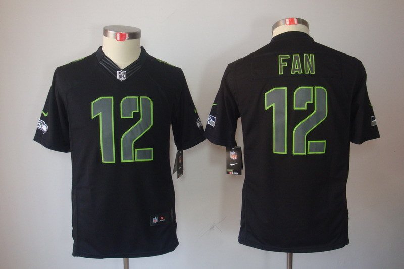 Seattle Seahawks #12 Fan Black 2018 Impact Limited Stitched NFL Jersey