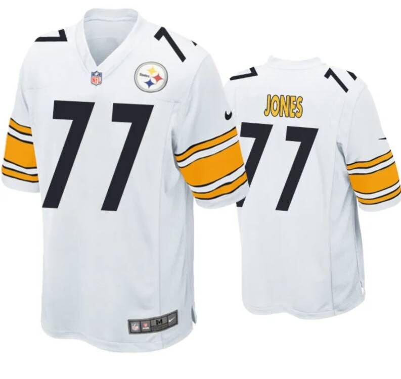 White Pittsburgh Steelers #77 Broderick Jones Stitched Game Jersey - PSJ412