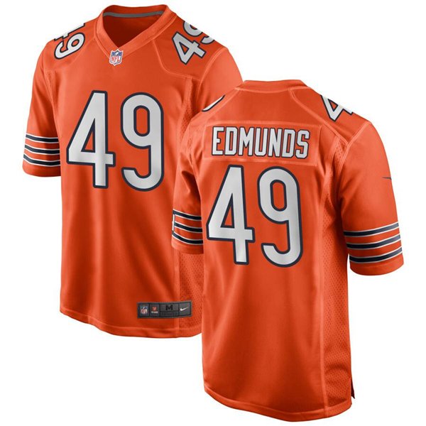 Orange Chicago Bears #49 Tremaine Edmunds Stitched Game Jersey - CBJ382