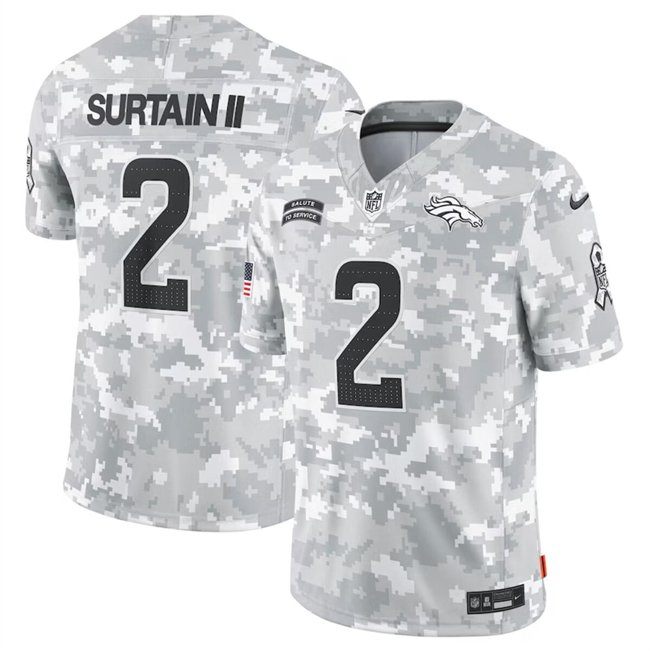 Arctic Camo Denver Broncos #2 Patrick Surtain II 2024 Salute To Service Limited Stitched Football Jersey