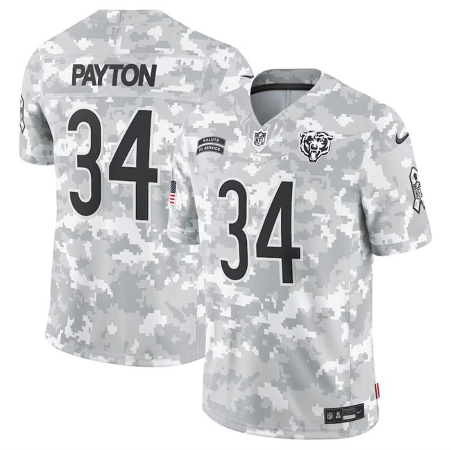 Arctic Camo Chicago Bears #34 Walter Payton 2024 Salute To Service Limited Stitched Football Jersey - CBJ94