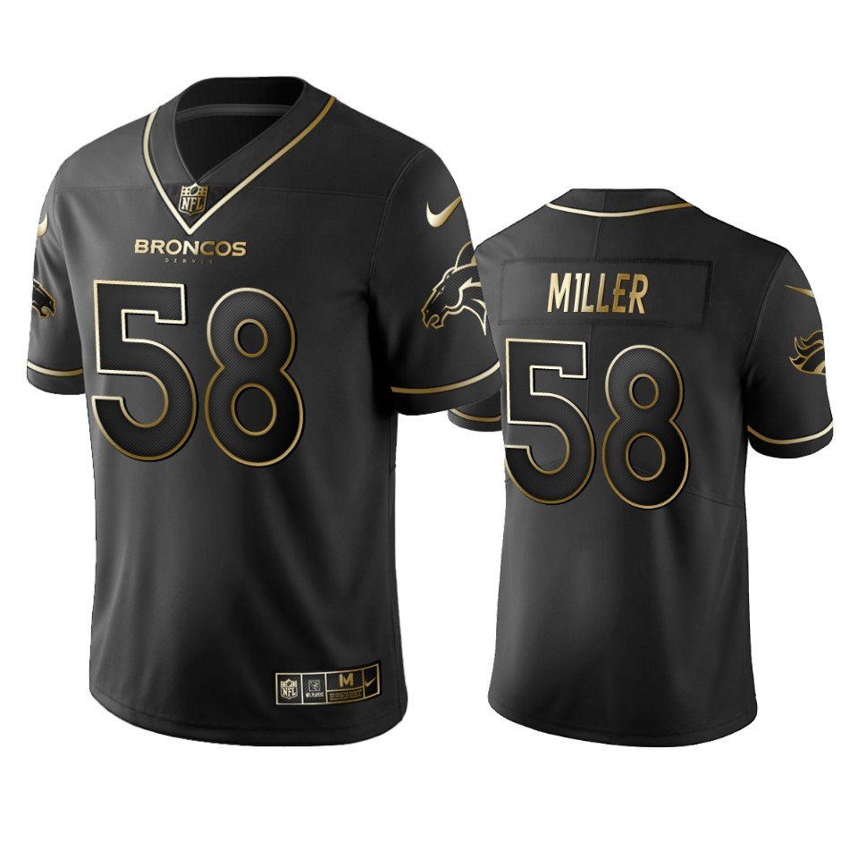 Broncos #58 Von Miller Stitched NFL Vapor Untouchable Limited Black Golden Jersey