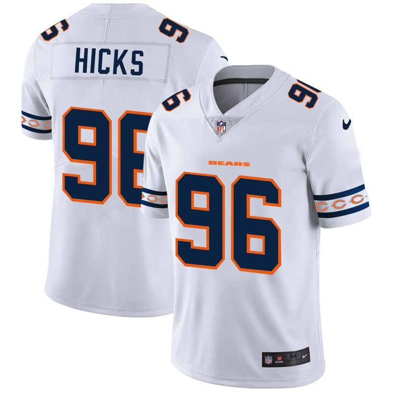 Chicago Bears #96 Akiem Hicks Nike White Team Logo Vapor Limited NFL Jersey - CBJ248