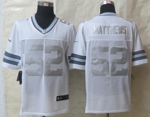 Nike Packers #52 Clay Matthews White Stitched NFL Limited Platinum Jersey - GBJ542