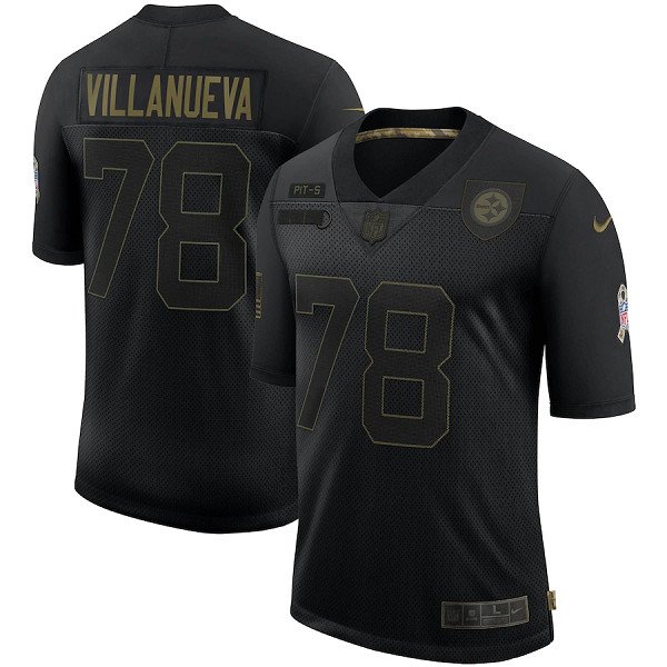 Pittsburgh Steelers #78 Alejandro Villanueva Black 2020 Salute To Service Limited Stitched Jersey - PSJ58