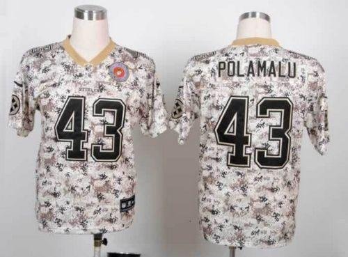 Nike Steelers #43 Troy Polamalu Camo Stitched NFL Elite USMC Jersey - PSJ255
