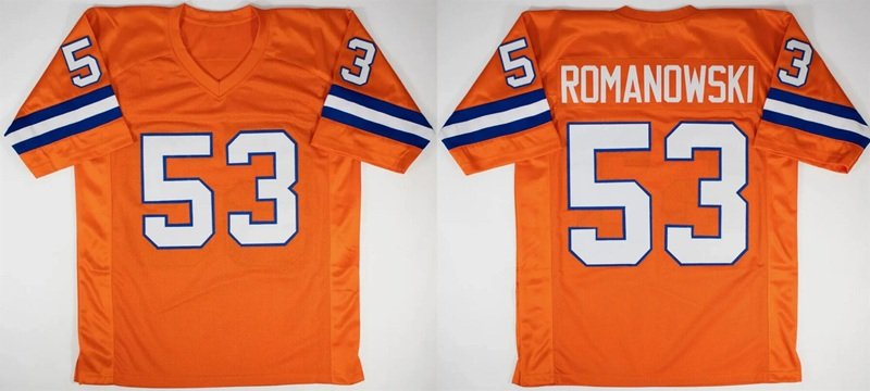 Orange Denver Broncos #53 Bill Romanowski Stitched Football Jersey