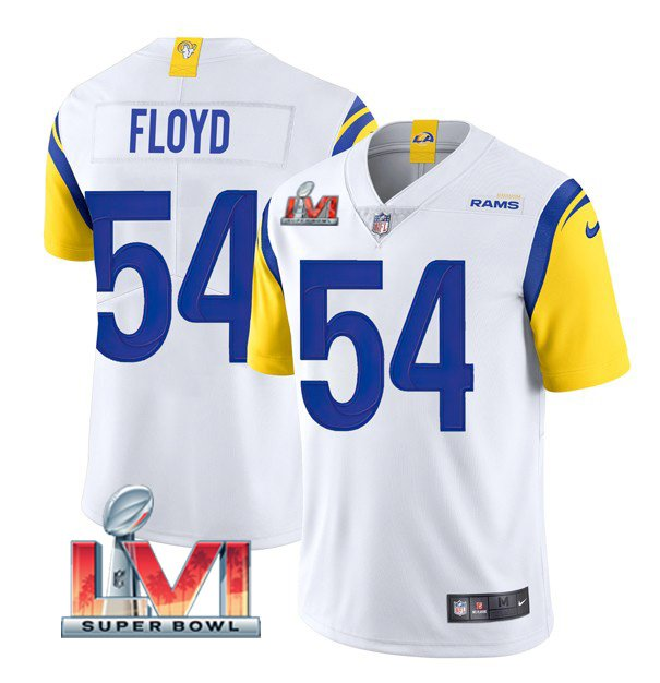 White Los Angeles Rams #54 Leonard Floyd 2022 Super Bowl LVI Vapor Limited Stitched Jersey - LAR344