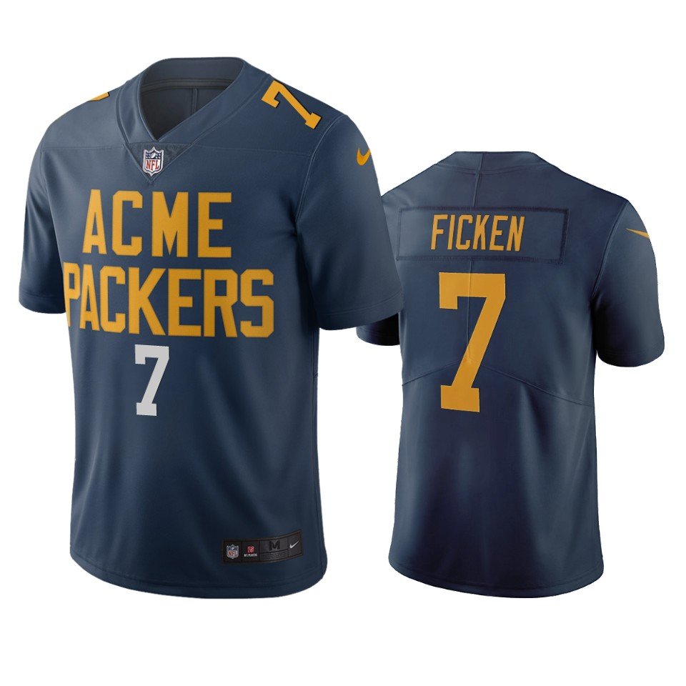 Green Bay Packers #7 Sam Ficken Navy Vapor Limited City Edition NFL Jersey - GBJ59