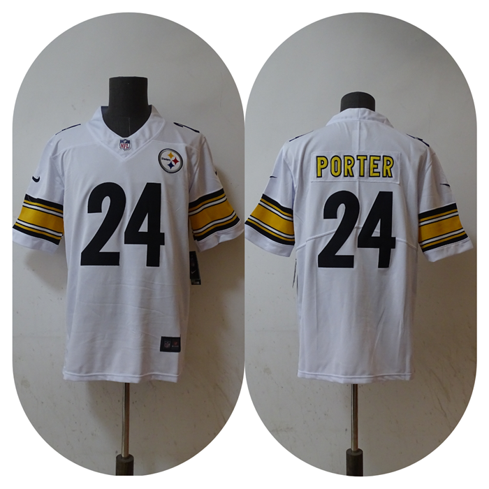 White Pittsburgh Steelers #24 Joey Porter Jr. 2023 Draft Vapor Untouchable Limited Stitched Jersey - PSJ738
