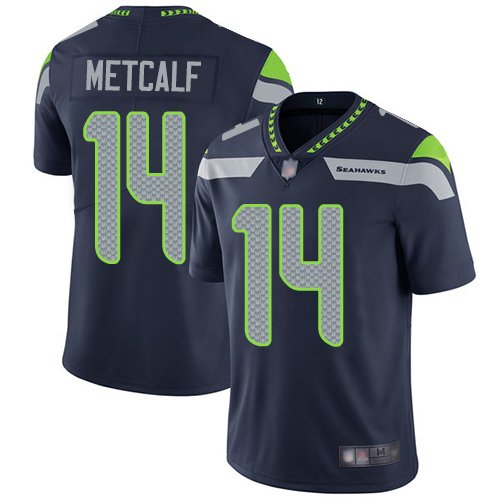 Nike Seahawks #14 D.K. Metcalf Steel Blue Team Color Stitched NFL Vapor Untouchable Limited Jersey