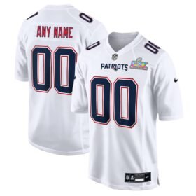 New England Patriots Custom White Super Bowl LX Patch Tundra Fashion Game Jersey - NEP101