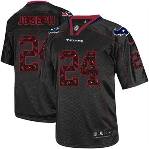Nike Texans #24 Johnathan Joseph New Lights Out Black Stitched NFL Elite Jersey - HTJ32