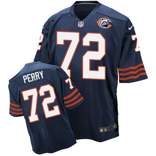 Nike Bears #72 William Perry Navy Blue Throwback Stitched NFL Elite Jersey - CBJ359