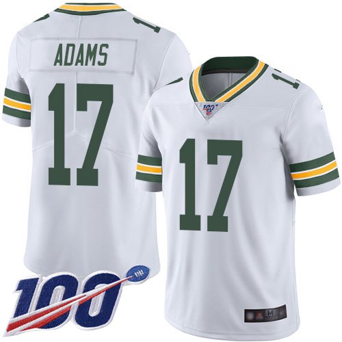 Nike Packers #17 Davante Adams White Stitched NFL 100th Season Vapor Limited Jersey - GBJ372