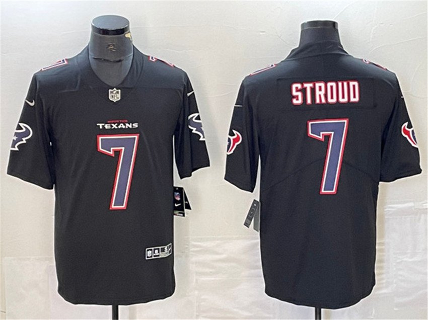 Black Houston Texans #7 C.J. Stroud Fashion With Patch Vapor Untouchable Limited Stitched Football Jersey - HTJ287