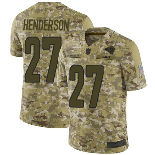 Nike Rams #27 Darrell Henderson Camo Stitched NFL Limited 2018 Salute To Service Jersey - LAR286