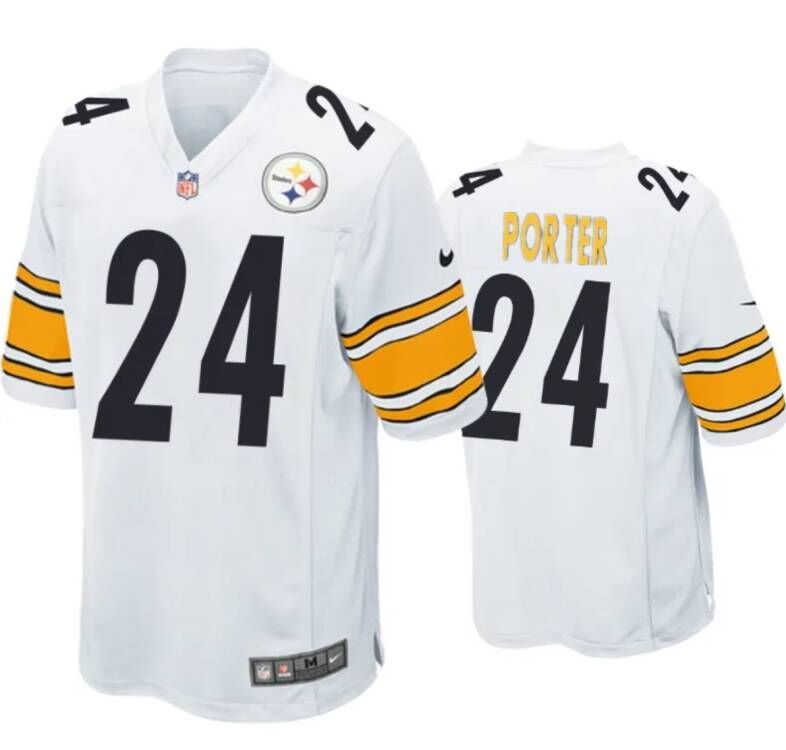 White Pittsburgh Steelers #24 Joey Porter Jr. Stitched Game Jersey - PSJ440