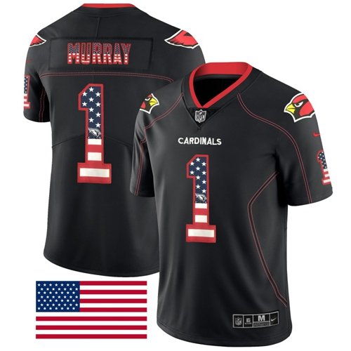 Nike Cardinals #1 Kyler Murray Black Stitched NFL Limited Rush USA Flag Jersey - ACJ17