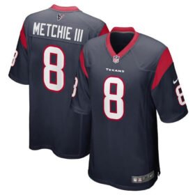 Navy Houston Texans #8 John Metchie III Stitched Game Football Jersey - HTJ246