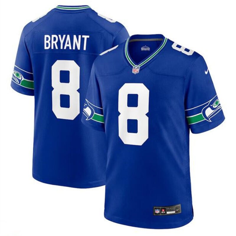 Royal Seattle Seahawks #8 Coby Bryant Throwback Player Stitched Game Jersey