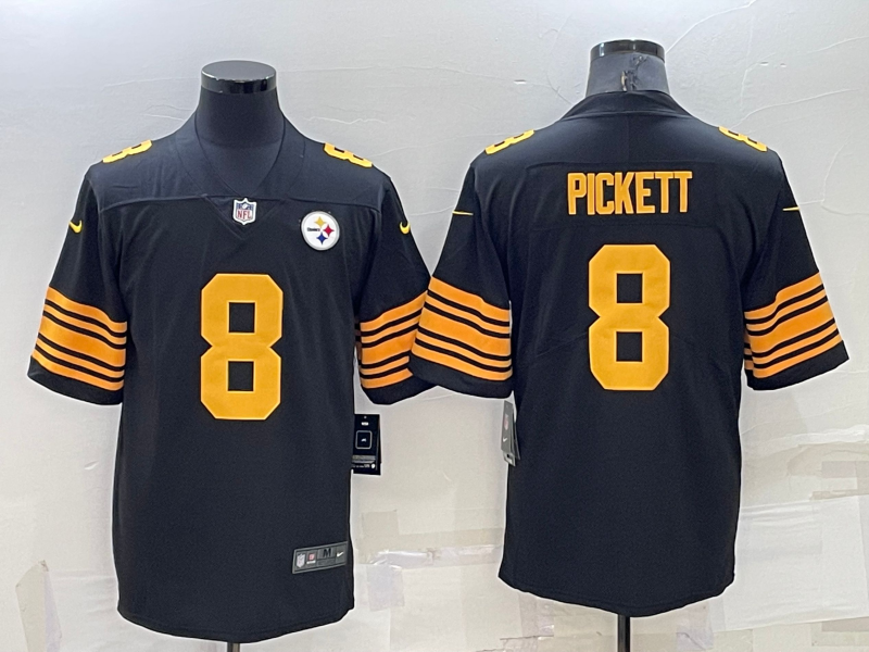 Black Pittsburgh Steelers #8 Kenny Pickett Color Rush Stitched Jersey - PSJ748