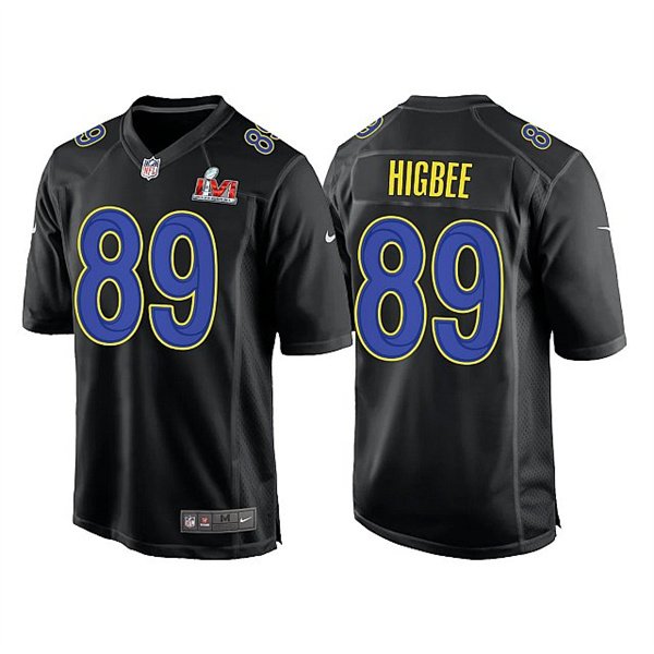 Black Los Angeles Rams #89 Tyler Higbee 2022 Super Bowl LVI Game Stitched Jersey - LAR333