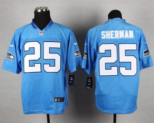 Nike Seahawks #25 Richard Sherman Light Blue Stitched NFL Elite Jersey