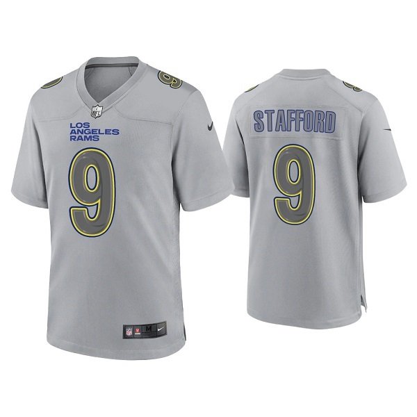 Grey Los Angeles Rams #9 Matthew Stafford Atmosphere Fashion Stitched Game Jersey - LAR377