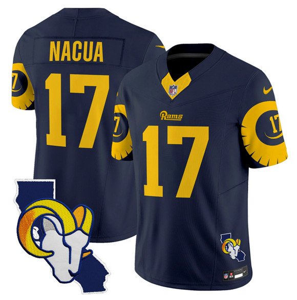 Navy Los Angeles Rams #17 Puka Nacua 2025 F.U.S.E. V2 Limited Stitched Football Jersey - LAR562