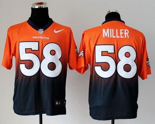 Nike Broncos #58 Von Miller Orange/Navy Blue Stitched NFL Elite Fadeaway Fashion Jersey