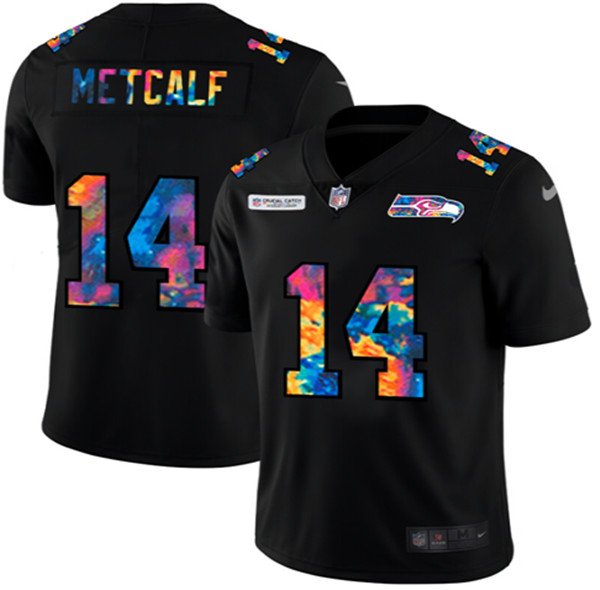 Seattle Seahawks Black #14 D.K. Metcalf 2020 Crucial Catch Limited Stitched Jersey