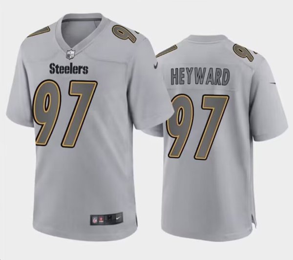Gray Pittsburgh Steelers #97 Cameron Heyward Atmosphere Fashion Stitched Jersey - PSJ201