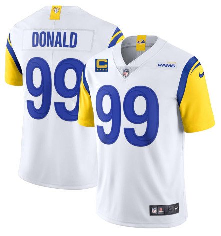 Los Angeles Rams #99 Aaron Donald 2022 White With 4-Star C Patch Vapor Untouchable Limited Stitched Jersey - LAR355
