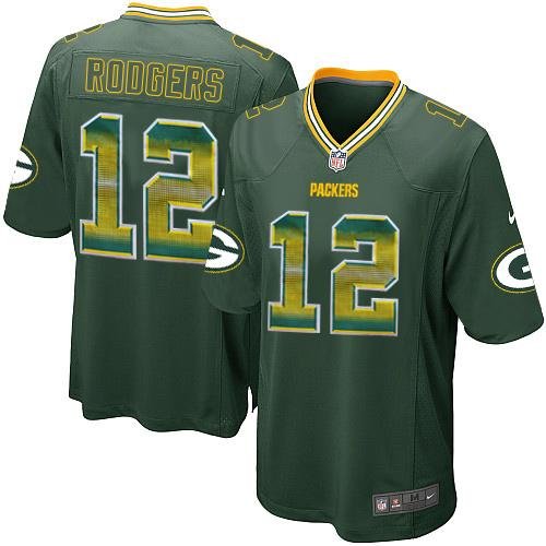 Nike Packers #12 Aaron Rodgers Green Team Color Stitched NFL Limited Strobe Jersey - GBJ465