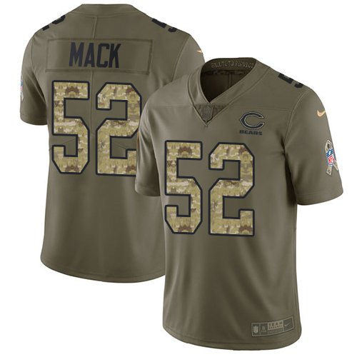 Nike Bears #52 Khalil Mack Olive/Camo Stitched NFL Limited 2017 Salute To Service Jersey - CBJ341