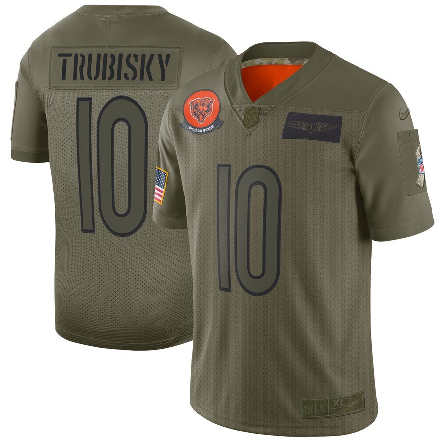 Nike Bears #10 Mitchell Trubisky Camo Stitched NFL Limited 2019 Salute To Service Jersey - CBJ599