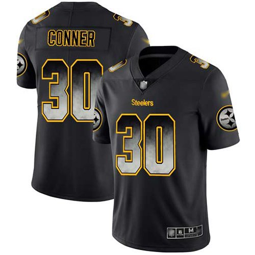 Nike Steelers #30 James Conner Black Stitched NFL Vapor Untouchable Limited Smoke Fashion Jersey - PSJ713