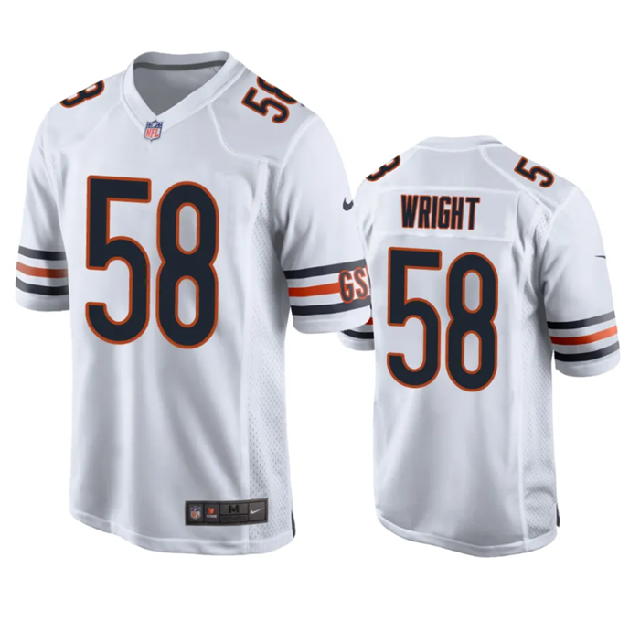 White Chicago Bears #58 Darnell Wright Stitched Football Game Jersey - CBJ135