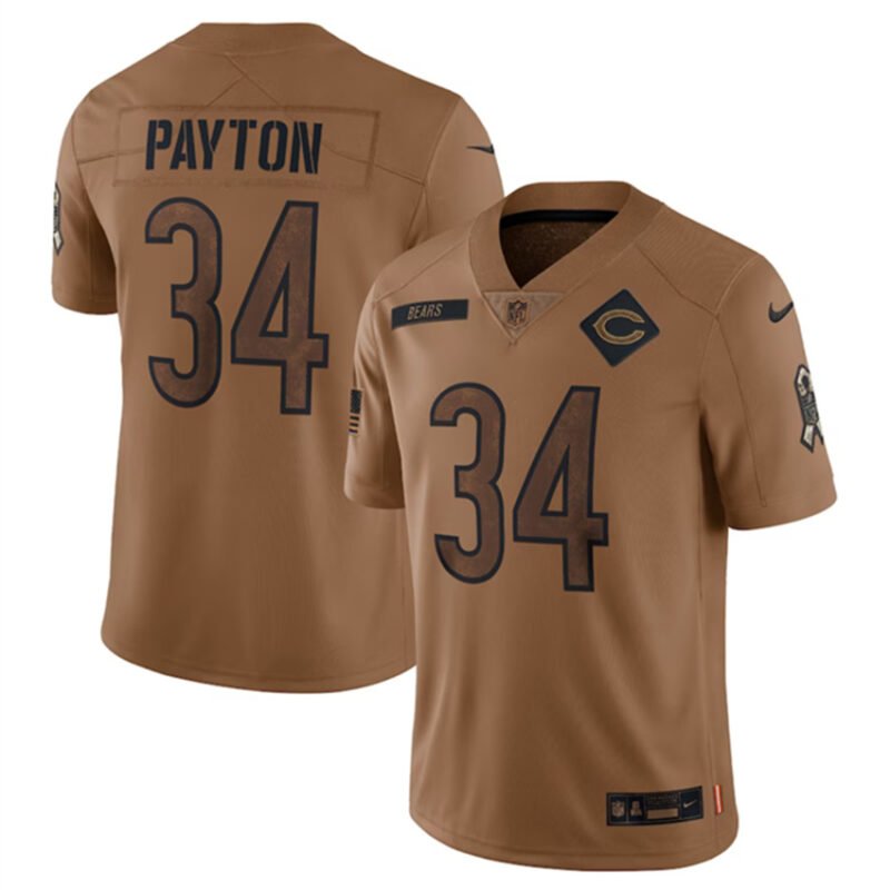 Brown Chicago Bears #34 Walter Payton 2023 Salute To Service Limited Stitched Football Jersey - CBJ24
