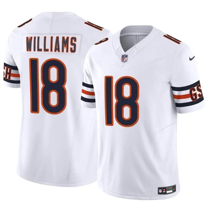 White Chicago Bears #18 Caleb Williams 2024 Draft F.U.S.E. Vapor Stitched Football Jersey - CBJ60