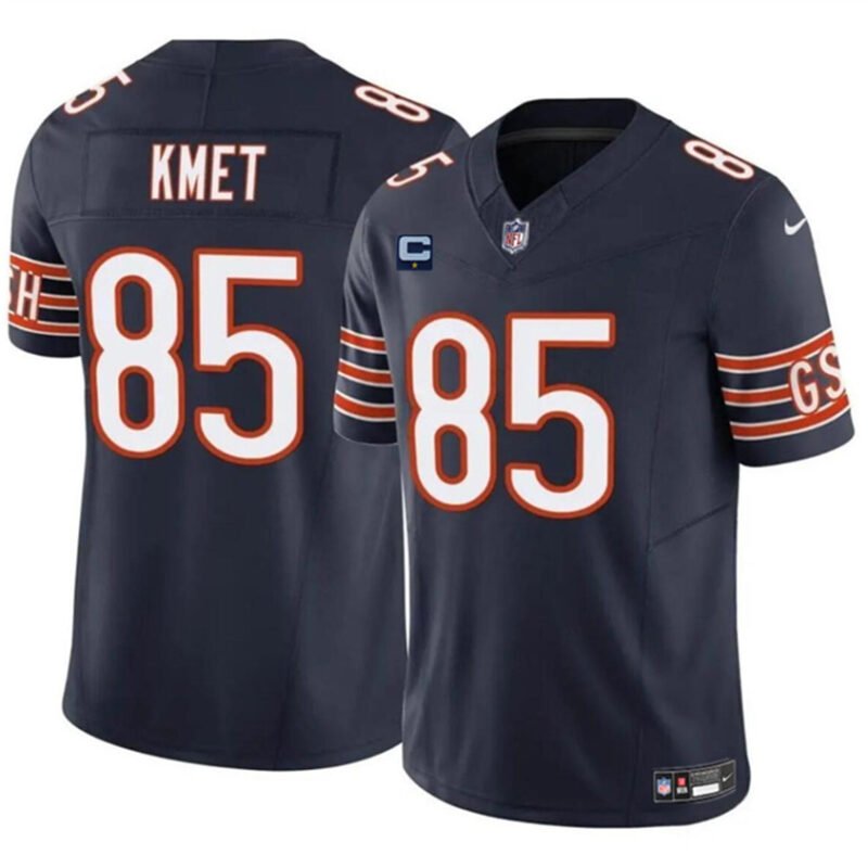 Navy Chicago Bears #85 Cole Kmet 2024 F.U.S.E. With 1-star C Patch Vapor Untouchable Limited Stitched Football Jersey - CBJ34