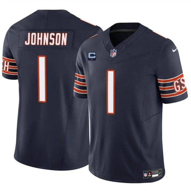 Navy Chicago Bears #1 Jaylon Johnson 2024 F.U.S.E. With 1-star C Patch Vapor Untouchable Limited Stitched Football Jersey - CBJ407